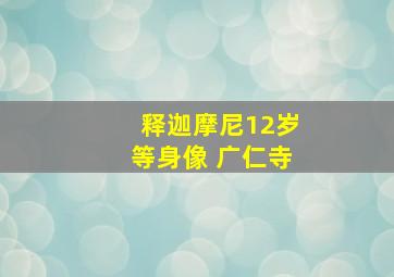 释迦摩尼12岁等身像 广仁寺